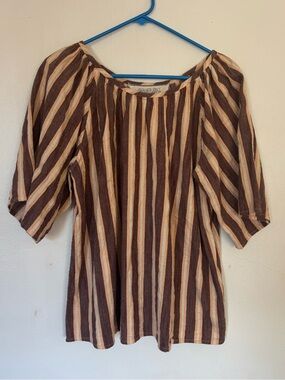 Ace and Jig Striped Cotton Gigi Top Medium